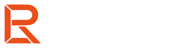 Logo Raúl Peña Horizontal Naranja y blanco